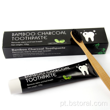Use diariamente creme dental a carvão de bambu para clareamento dos dentes